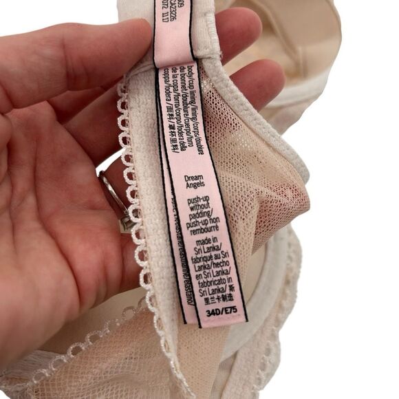 Victoria’s Secret Dream Angels cream lace push up without padding size 34D - Picture 4 of 5